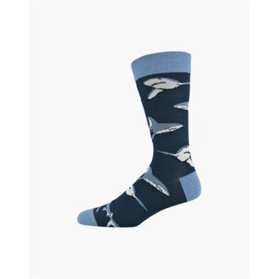 Bamboozld  Sock -  Ditzy Shark Navy 11 - 14