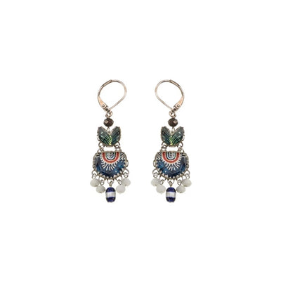Blue Domes Set, Blue Hanging Earrings, Hera