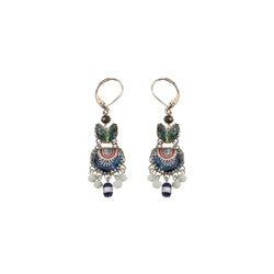 Blue Domes Set, Blue Hanging Earrings, Hera