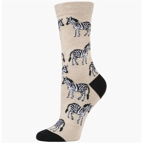 Bamboozled Sock - Womens Zebra Sand Marle 2-8