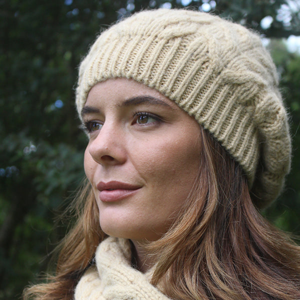 Alpaca Cable Beanie Honey