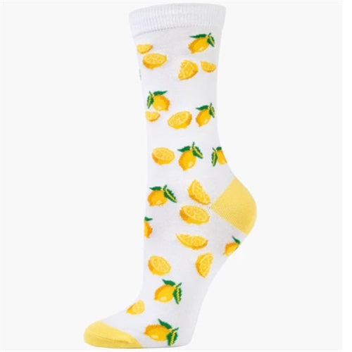 Bamboozld  Sock - Womens Lemons - White 2 - 8