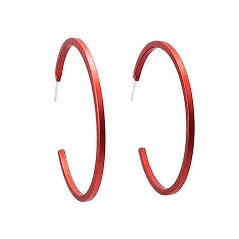Hoop Large Earrings Red
