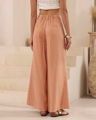 Linen/Silk Pants - Salmon