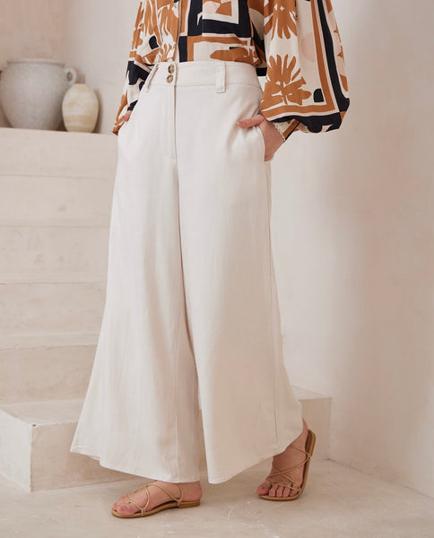 Linen/Silk Cream Pants