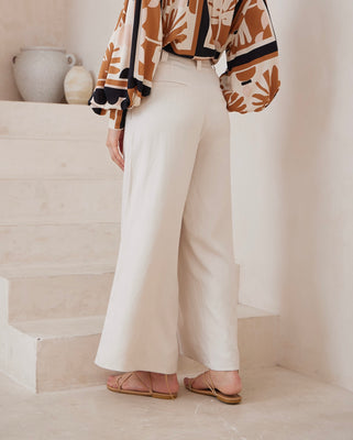 Linen/Silk Cream Pants