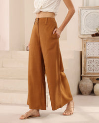 Linen/Silk Brown Pants