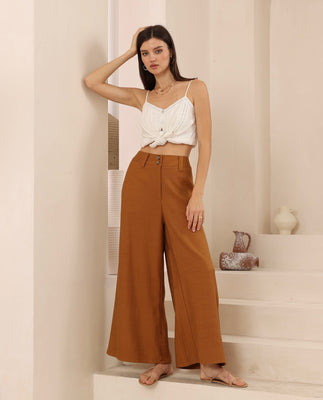 Linen/Silk Brown Pants