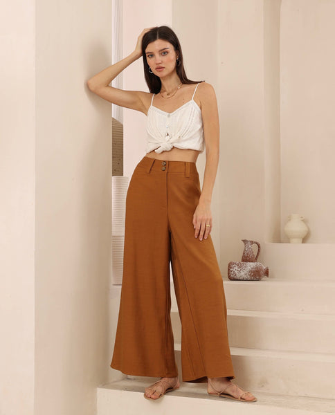 Linen/Silk Brown Pants