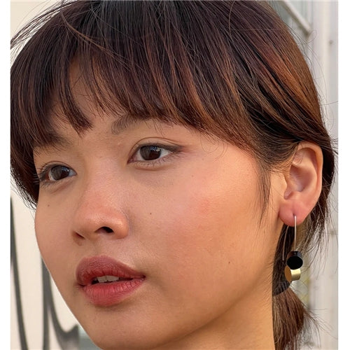 Botoes Earrings Black Gold