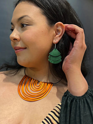 Trifan Earrings Green