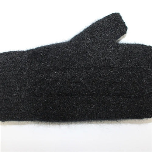 Cable Mitten Black