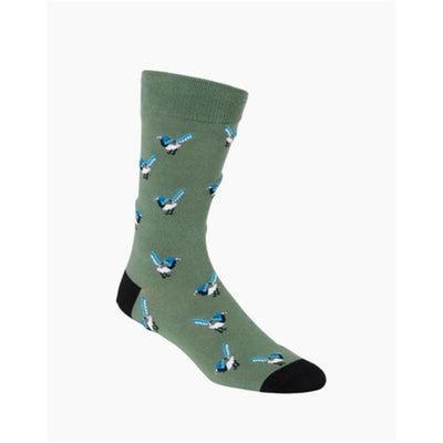 Bamboozld  Sock -  Blue  MENS NATIVE AUSTRALIAN WHALE BAMBOO SOCK R7-11