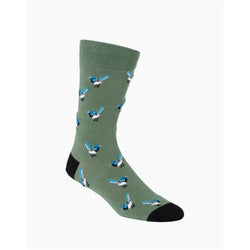 Bamboozld  Sock -  Blue  MENS NATIVE AUSTRALIAN WHALE BAMBOO SOCK R7-11