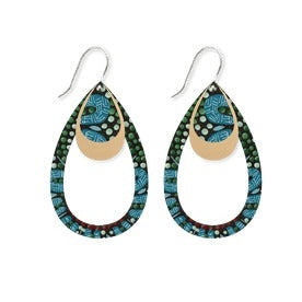 Jellurgal Songlines Layered Outline Tear drop Earring