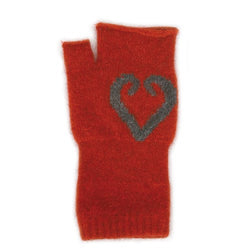 Possum Aroha Fingerless Mitten Pumpkin/Charcoal