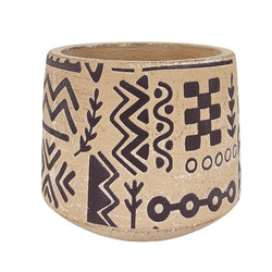 Kaleem Tribal Planter Sand Black 10cm