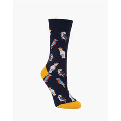 Bamboozld  Sock -  Womens Aussie Birds Navy Size 2 - 8