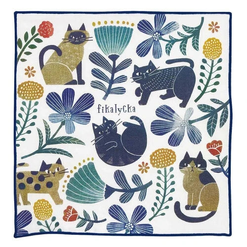 FIKALYCKA HANDKERCHIEF - cat & fruit