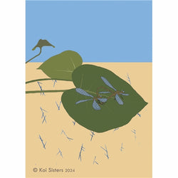 Koi Sisters - Dragonflies on Lotus Leaf - A3 print