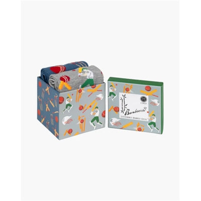 Bamboozld Sock - Mens The Cricketer 2 PK - Bamboo - Gift Box - Multi/R 7-11