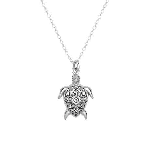 Spirit Turtle Necklace Silver