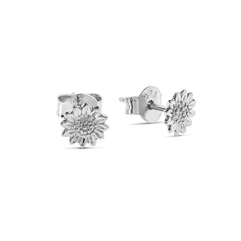 Delicate Sunflower Studs Silver