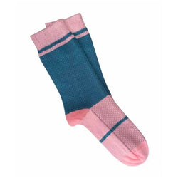 T14 Waffle Petrol/Pink Cotton Socks - One Size
