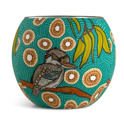 Aboriginal Kookaburra Tealight Candle Holder 11cm