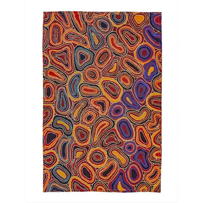 Aboriginal Dry Waterholes Cotton Tea Towel