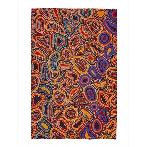 Aboriginal Dry Waterholes Cotton Tea Towel