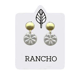 Small Round Gold Solid Stud & Silver Daisy Disc