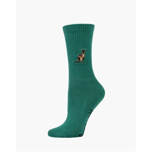 Bamboozld  Sock -  Womens Kangaroo Zoo Convservation Sock - Green 2-8
