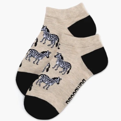 Bamboozled Sock - Womens Zebra Ped Size Sand Marle  2-8