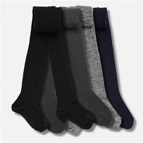 Woman Merino Wool Plain Tights - CHARCOAL Extra Tall