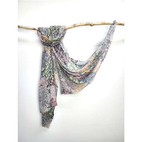 Wool Bamboo Scarf Blue Green