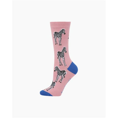 Bamboozled Sock - Womens Zebra Pink Size 2-8