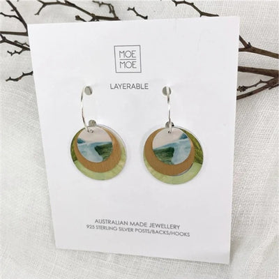 Kiasmin 2 Aura Three Circle Hoop Earrings