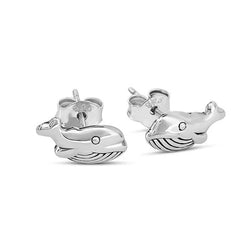 Blue Whale Studs Silver