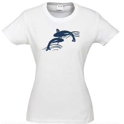 Ying Yang Koi Womens T Shirt - White