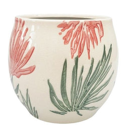 Pilbra Round Planter Red And Beige 18cm