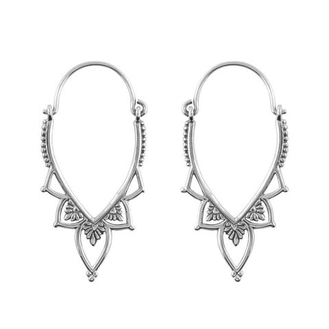 Love Lace Hoops Silver