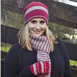 Accent Stripe Beanie Pink