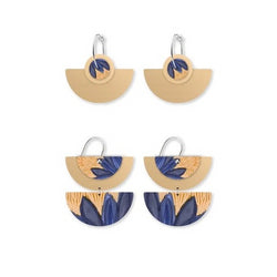Kirsten Katz Botanic Blues Retro Moon Pack EarringsELBCDSSL22