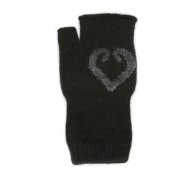 Possum Aroha Fingerless Mitten Black/Charcoal