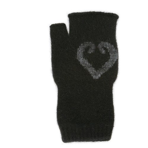 Possum Aroha Fingerless Mitten Black/Charcoal