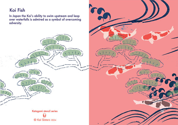 Koi Sisters Card - Pink Koi