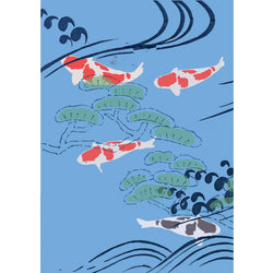 Koi Sisters Card - Blue Koi