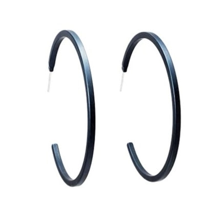 Hoop Large Earrings Charcoal