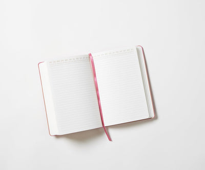 Vegan Leather Pocket Journal - Burgundy & Pink